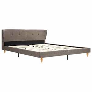 280716 vidaXL Bed Frame Taupe Fabric 180x200 cm (UK/NO/IE/FI/DE/FR/NL only)