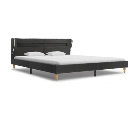vidaXL Bed Frame with LED Dark Grey Burlap 150x200 cm 5FT King Size
