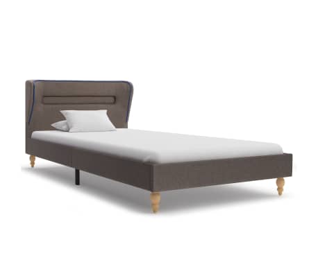 vidaXL Bed Frame with LED Taupe Fabric 90x190 cm 3FT Single