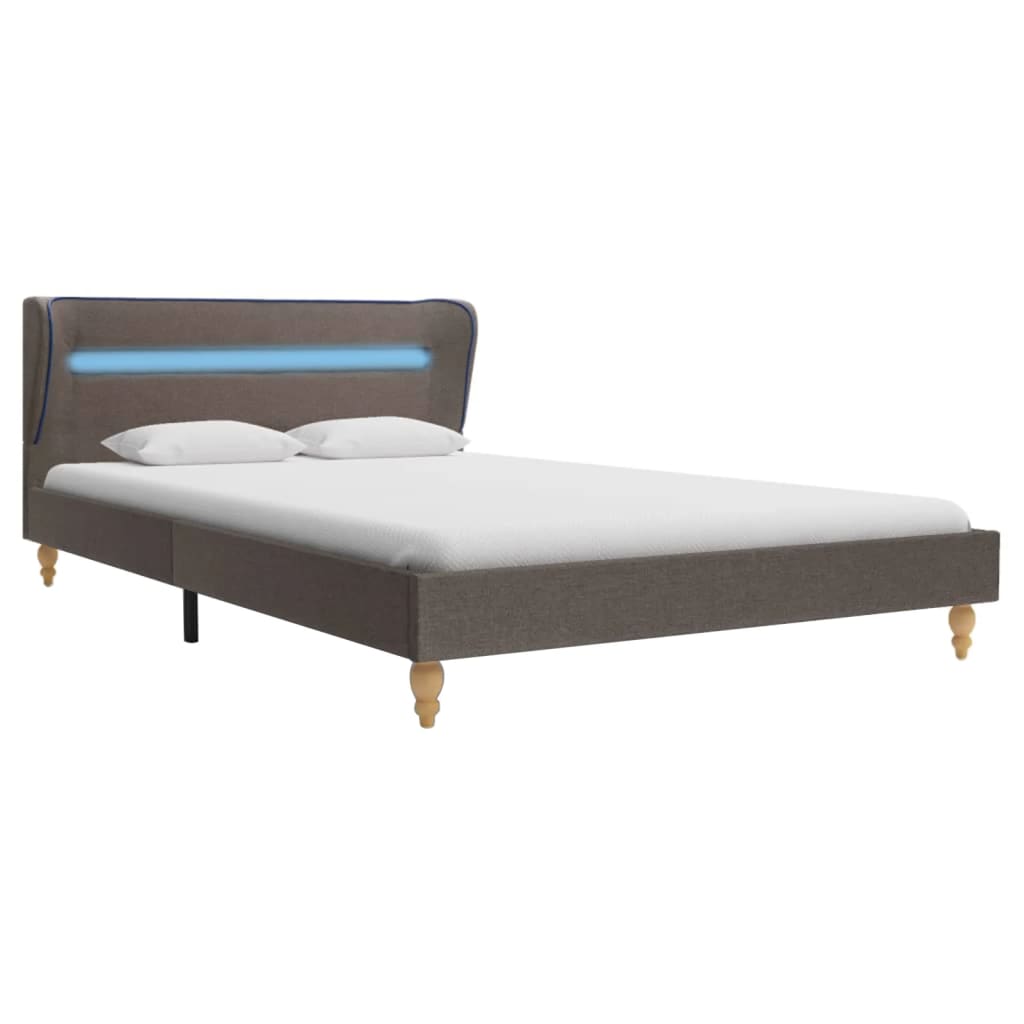 

vidaXL Bedframe met LED stof taupe 120x190 cm