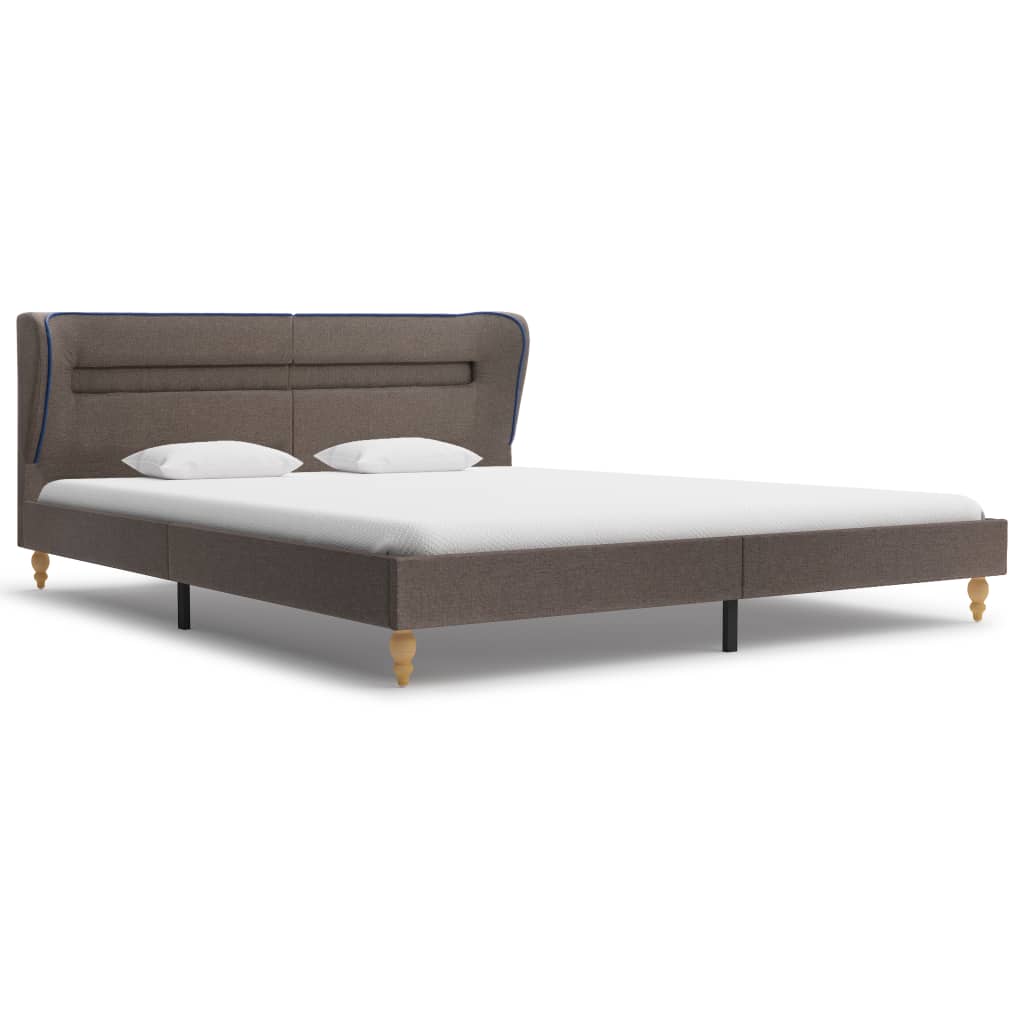280741 vidaXL Bed Frame with LED Taupe Fabric 180x200 cm (UK/NO/IE/FI/DE/FR/NL only)