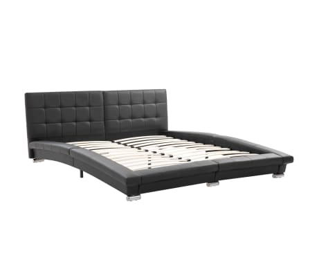 vidaXL Bed Frame Black Faux Leather 150x200 cm 5FT King Size