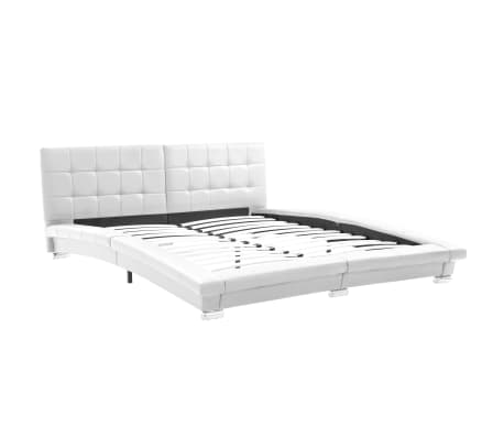 vidaXL Bed Frame White Faux Leather 150x200 cm 5FT King Size