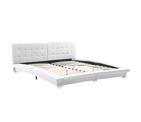 vidaXL Bed Frame White Faux Leather 180x200 cm 6FT Super King