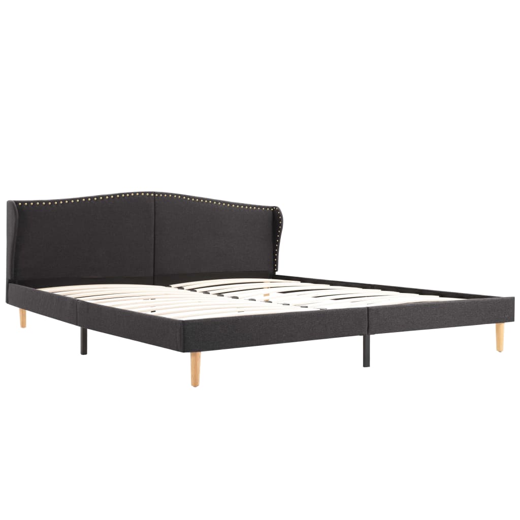 

vidaXL Bedframe stof donkergrijs 150x200 cm