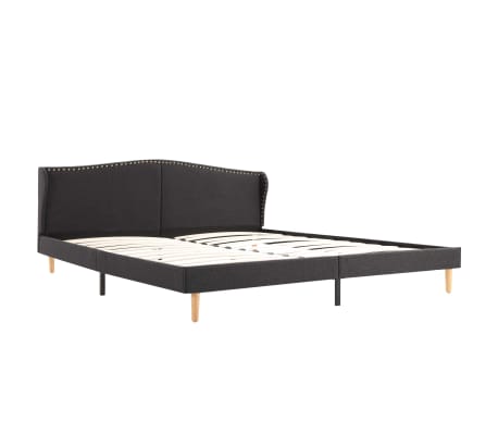 vidaXL Bedframe stof donkergrijs 150x200 cm