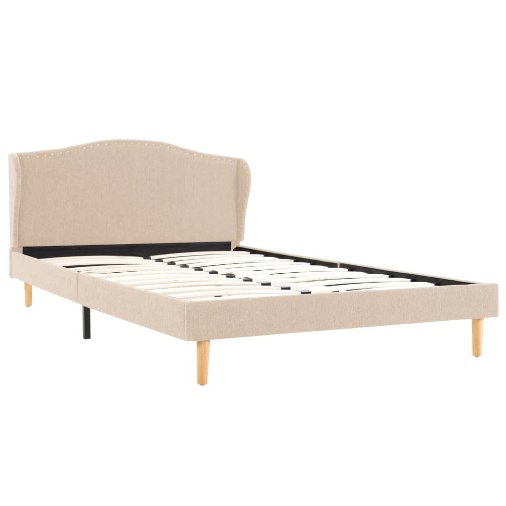 

vidaXL Bedframe stof beige 135x190 cm