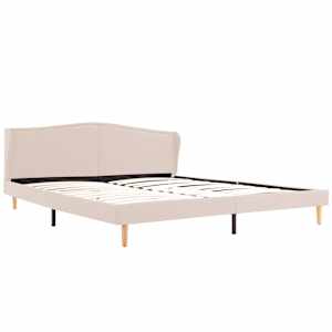 vidaXL Bed Frame Beige Fabric 150x200 cm 5FT King Size