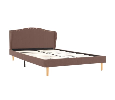 vidaXL Bed Frame Brown Fabric 135x190 cm Double