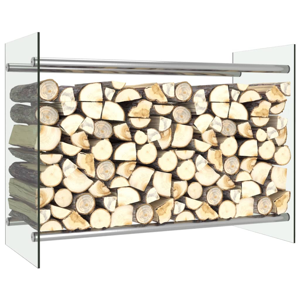 vidaXL Rastel lemne de foc, transparent, 80 x 35 x 60 cm, sticlă vidaxl.ro
