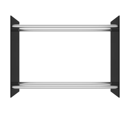 vidaXL malkas uzglabāšanas statīvs, melns, 80x35x60 cm, stikls
