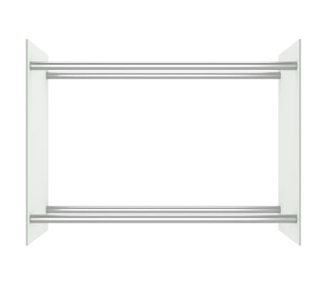 vidaXL Suporte para lenha 80x35x60 cm vidro branco
