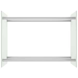 vidaXL Vedstativ hvit 80x35x60 cm glass