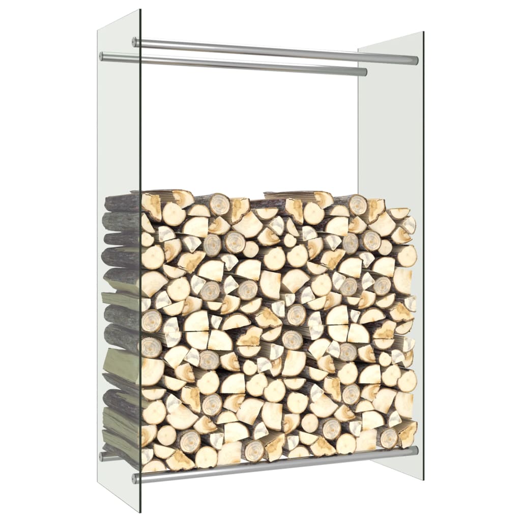 vidaXL Rastel lemne de foc, transparent, 80 x 35 x 120 cm, sticlă vidaxl.ro