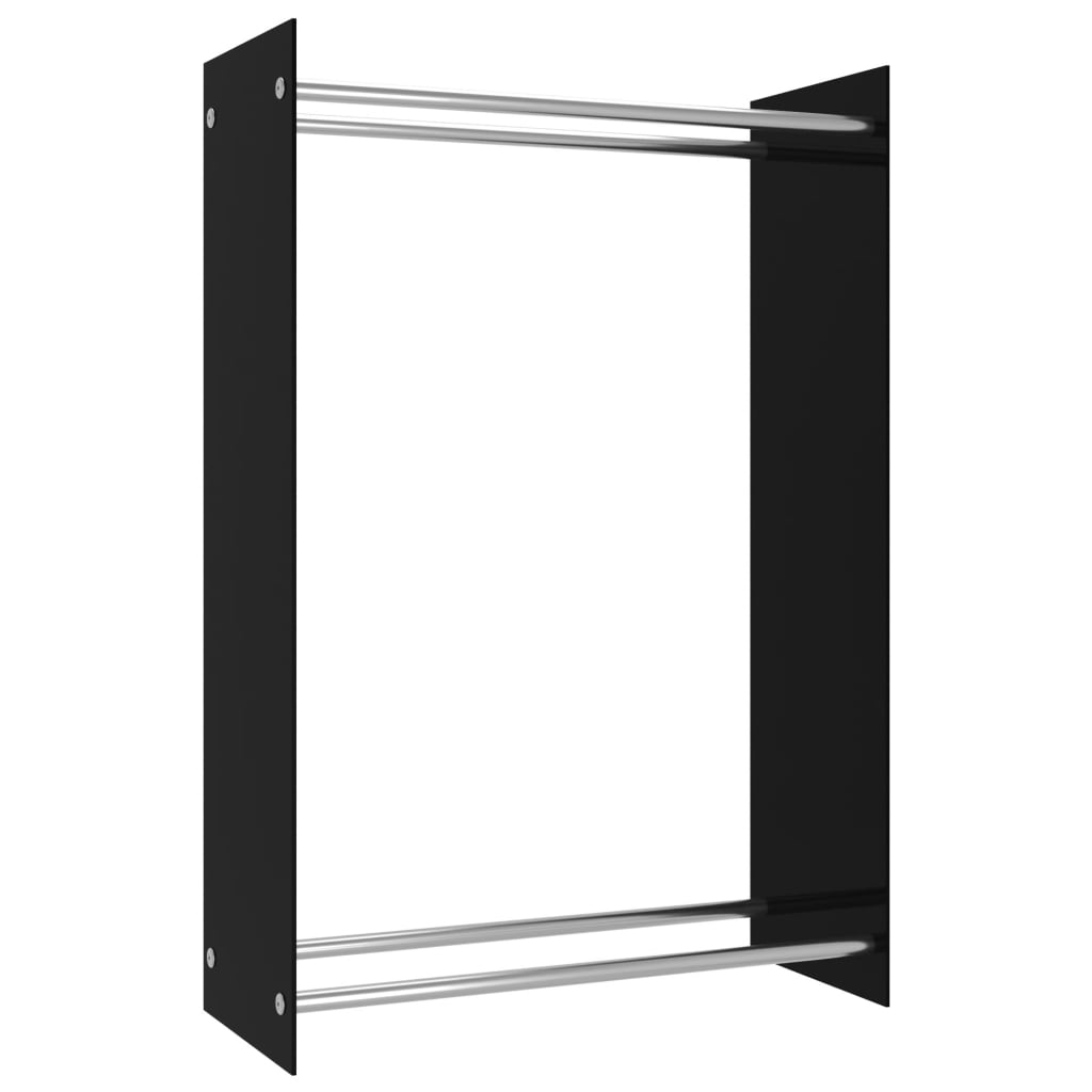 vidaXL Rastel lemne de foc, negru, 80 x 35 x 120 cm, sticlă vidaxl.ro