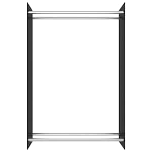 vidaXL Vedstativ svart 80x35x120 cm glass