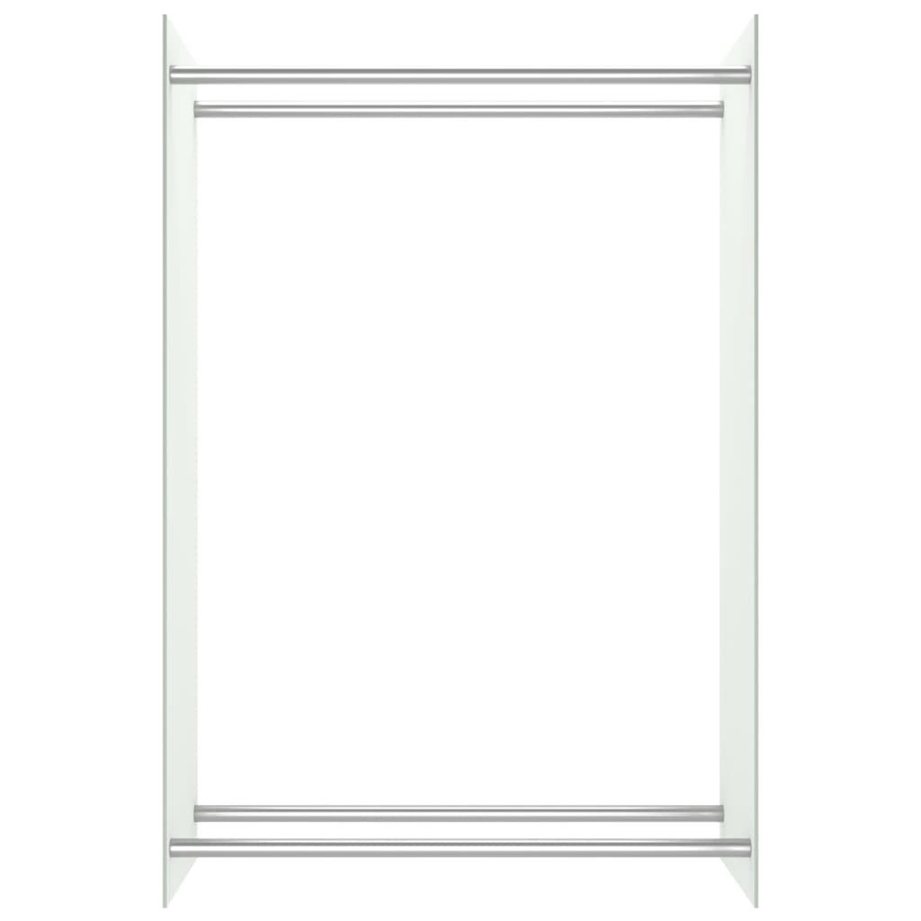 vidaXL malkas uzglabāšanas statīvs, balts, 80x35x120 cm, stikls