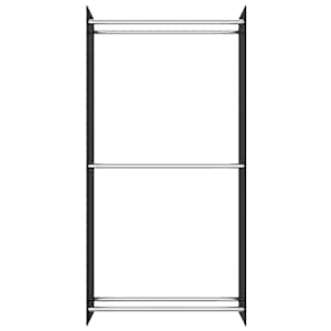 vidaXL Vedstativ svart 80x35x160 cm glass