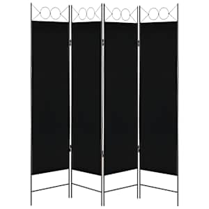 vidaXL Kambario pertvara, 4 d., juodos sp., 160x180 cm