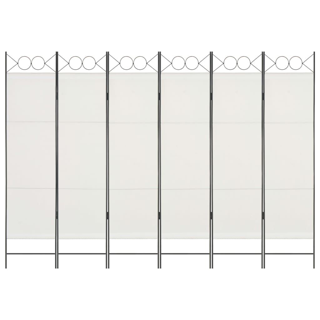 6-Panel Room Divider White 240x180 cm
