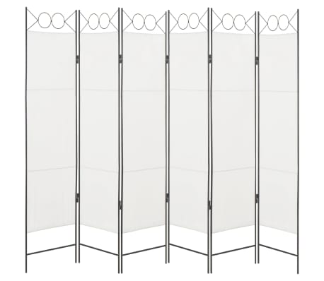 vidaXL 6-Panel Room Divider White 240x180 cm