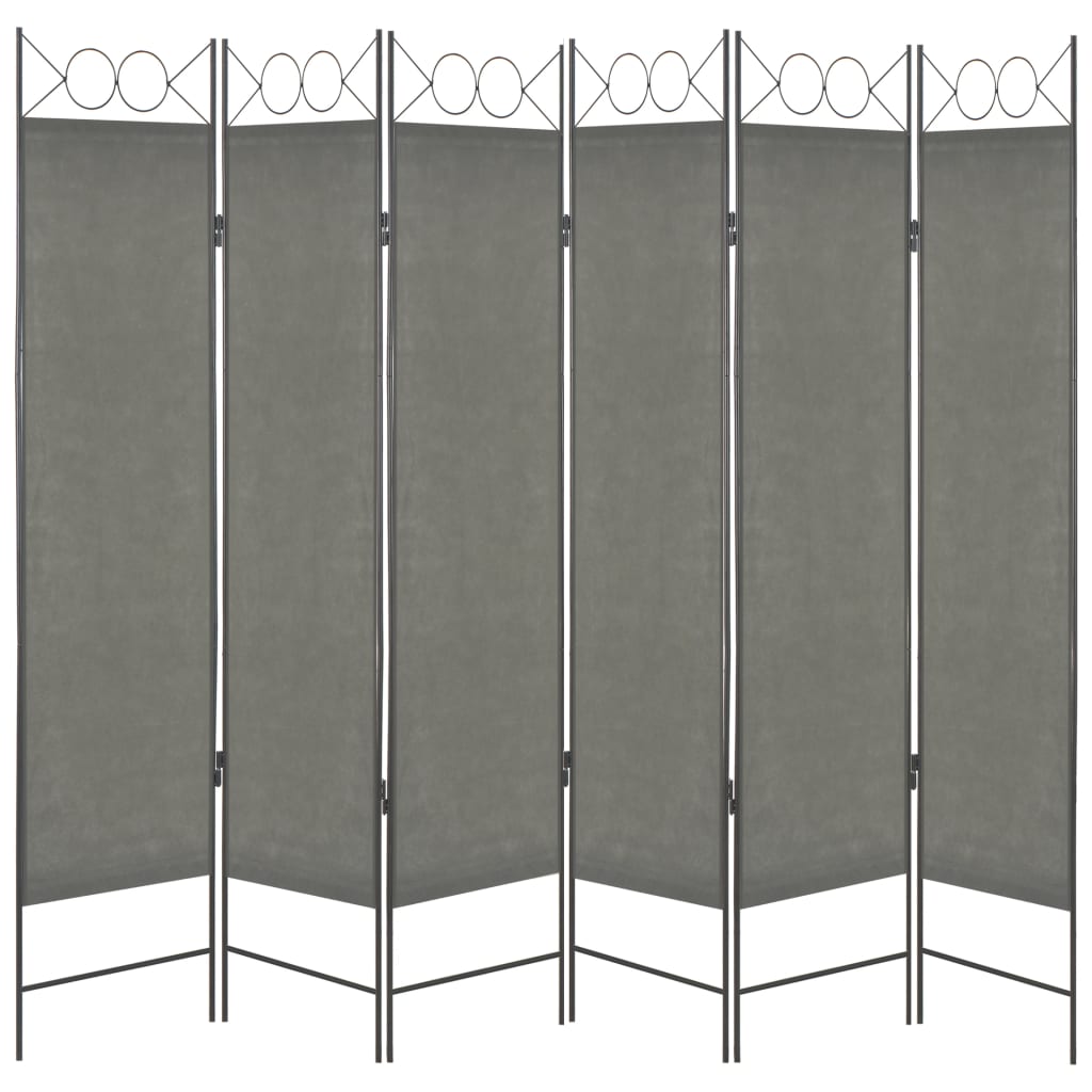 vidaXL Biombo divisor de 6 paneles gris antracita 240x180 cm