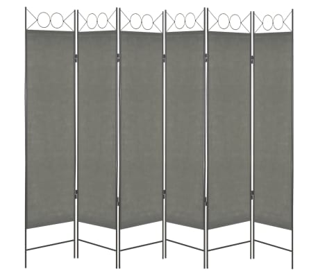 vidaXL Biombo divisor de 6 paneles gris antracita 240x180 cm