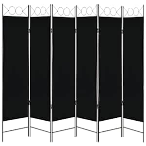 vidaXL Kambario pertvara, 6 d., juodos sp., 240x180cm
