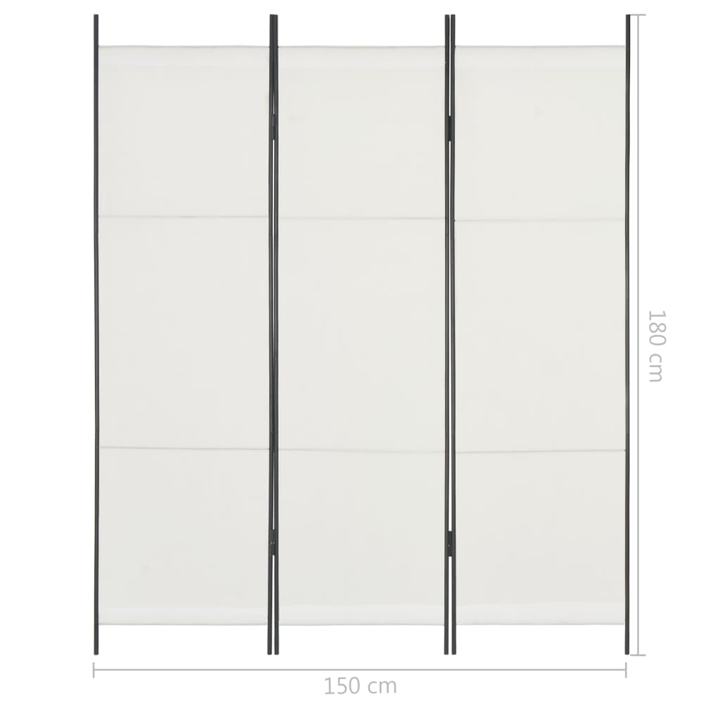 Parawan 3-Panelowy, Biały, 150 X 180 Cm