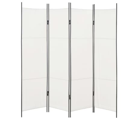 vidaXL Kambario pertvara, 4 d., baltos sp., 200x180 cm