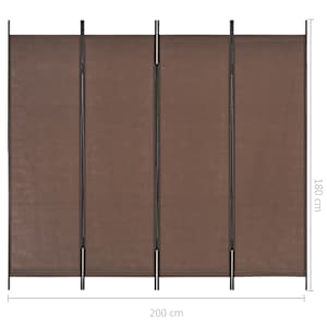 4dílný skládací paraván hnědý 200 x 180 cm - obrázek 6