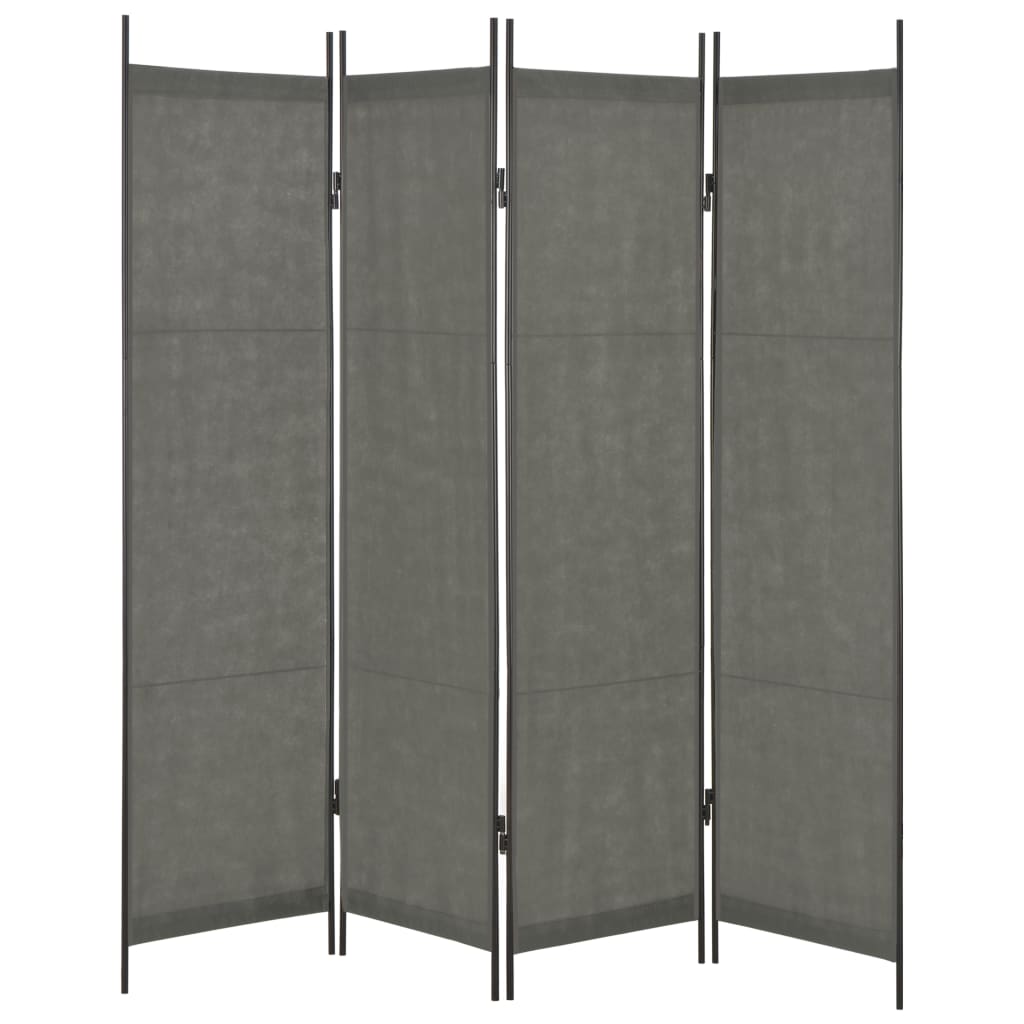 vidaXL 4-panels rumdeler 200 x 180 cm antracitgrå