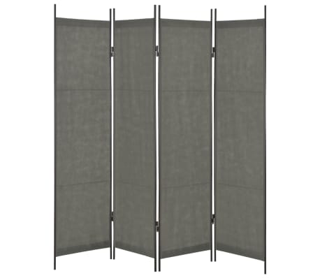 vidaXL 4-panels rumdeler 200 x 180 cm antracitgrå