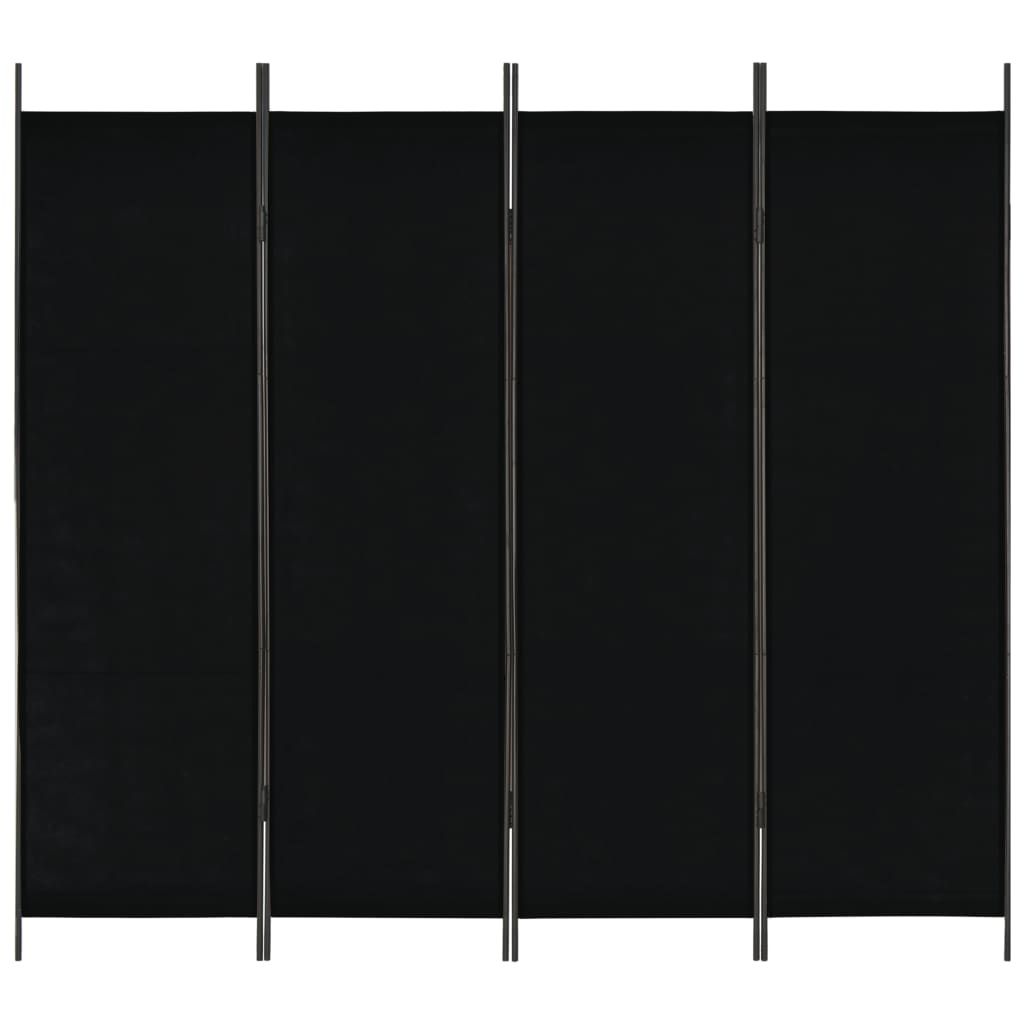 vidaXL Paravan de cameră cu 4 panouri, negru, 200 x 180 cm imagine vidaxl.ro