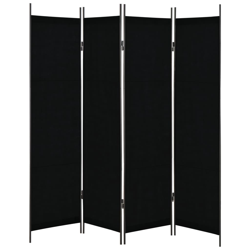 

vidaXL Kamerscherm met 4 panelen 200x180 cm zwart