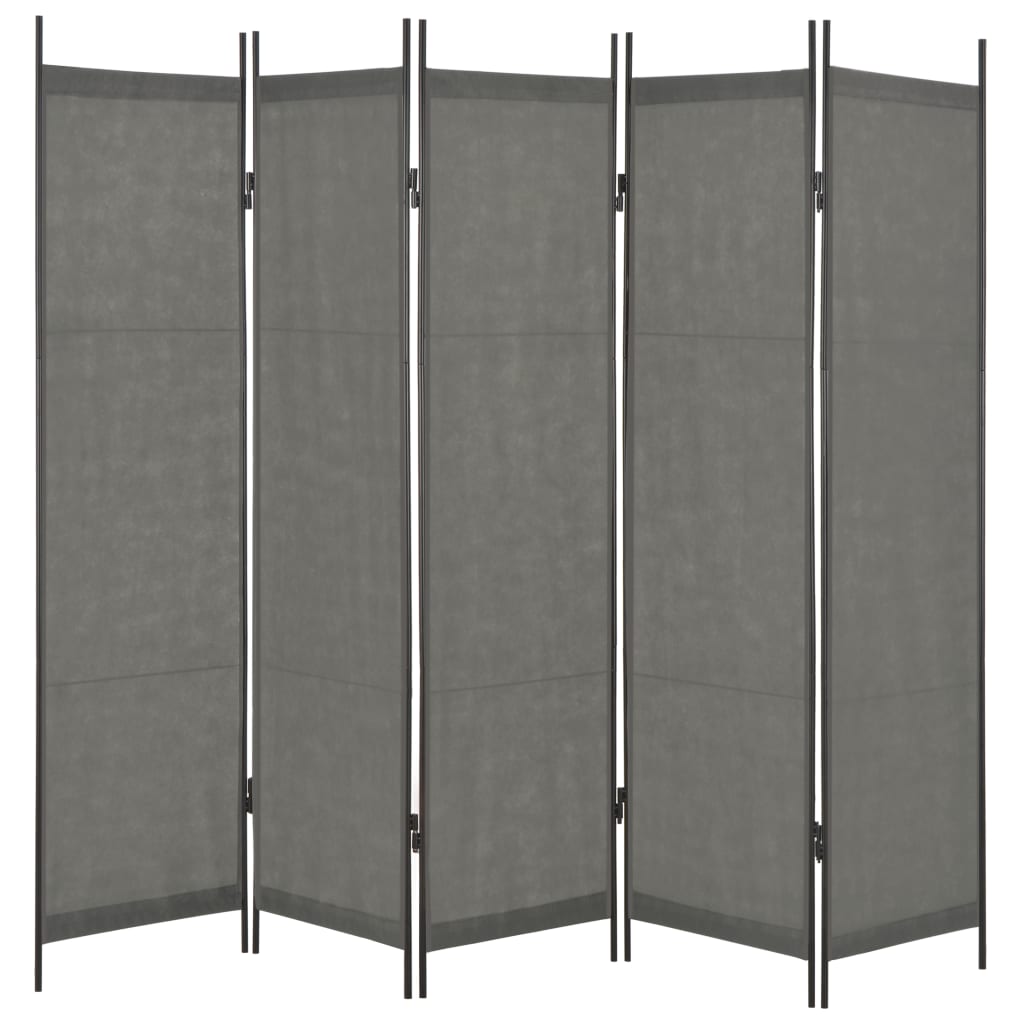 vidaXL 5-Panel Room Divider Anthracite 250x180 cm