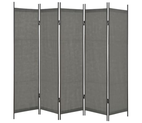 vidaXL 5-Panel Room Divider Anthracite 250x180 cm