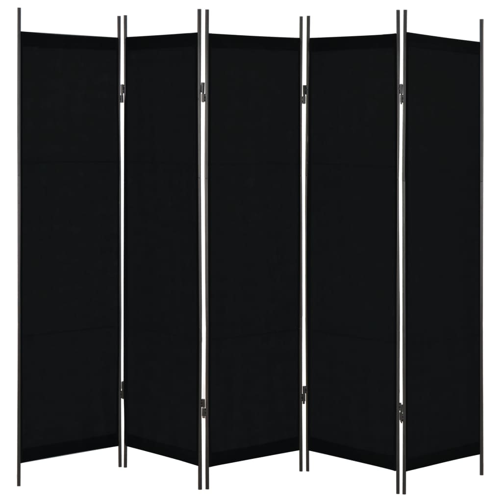 

vidaXL Kamerscherm met 5 panelen 250x180 cm zwart