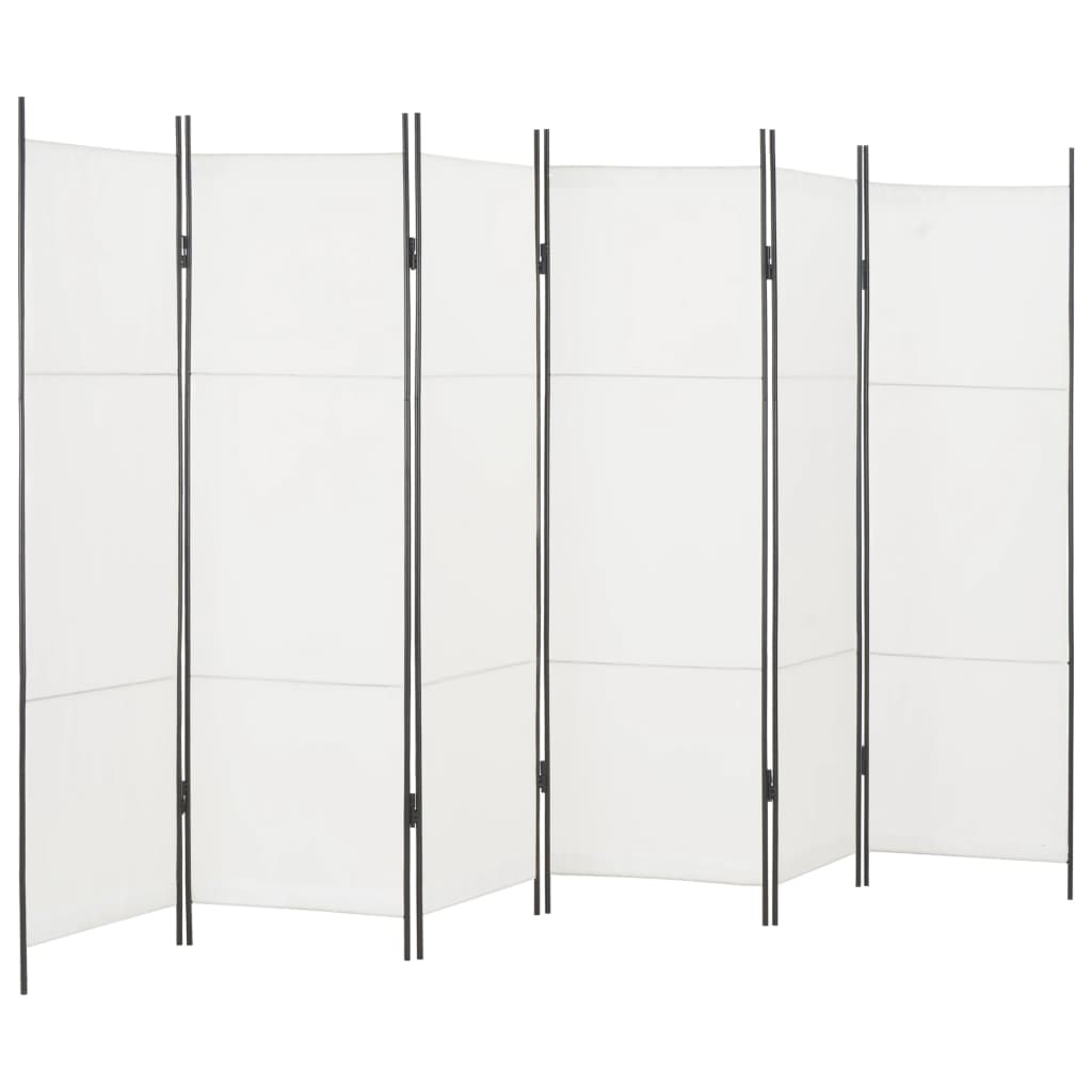 vidaXL Paravan cameră cu 6 panouri, alb, 300 x 180 cm 