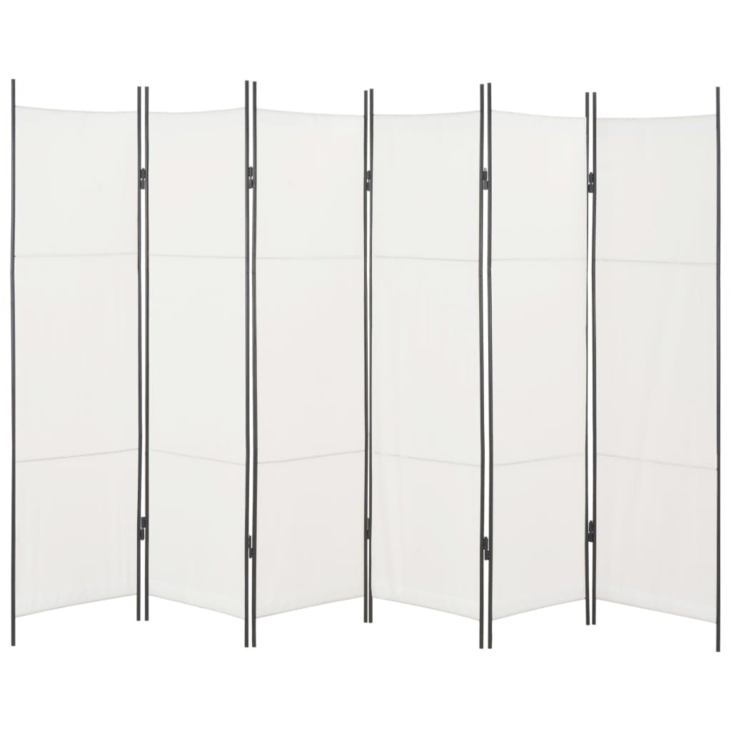 vidaXL 6-Panel Room Divider White 300x180 cm