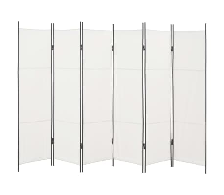 vidaXL Paravan cameră cu 6 panouri, alb, 300 x 180 cm
