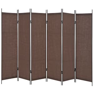 vidaXL Kambario pertvara, 6 d., rudos sp., 300x180cm