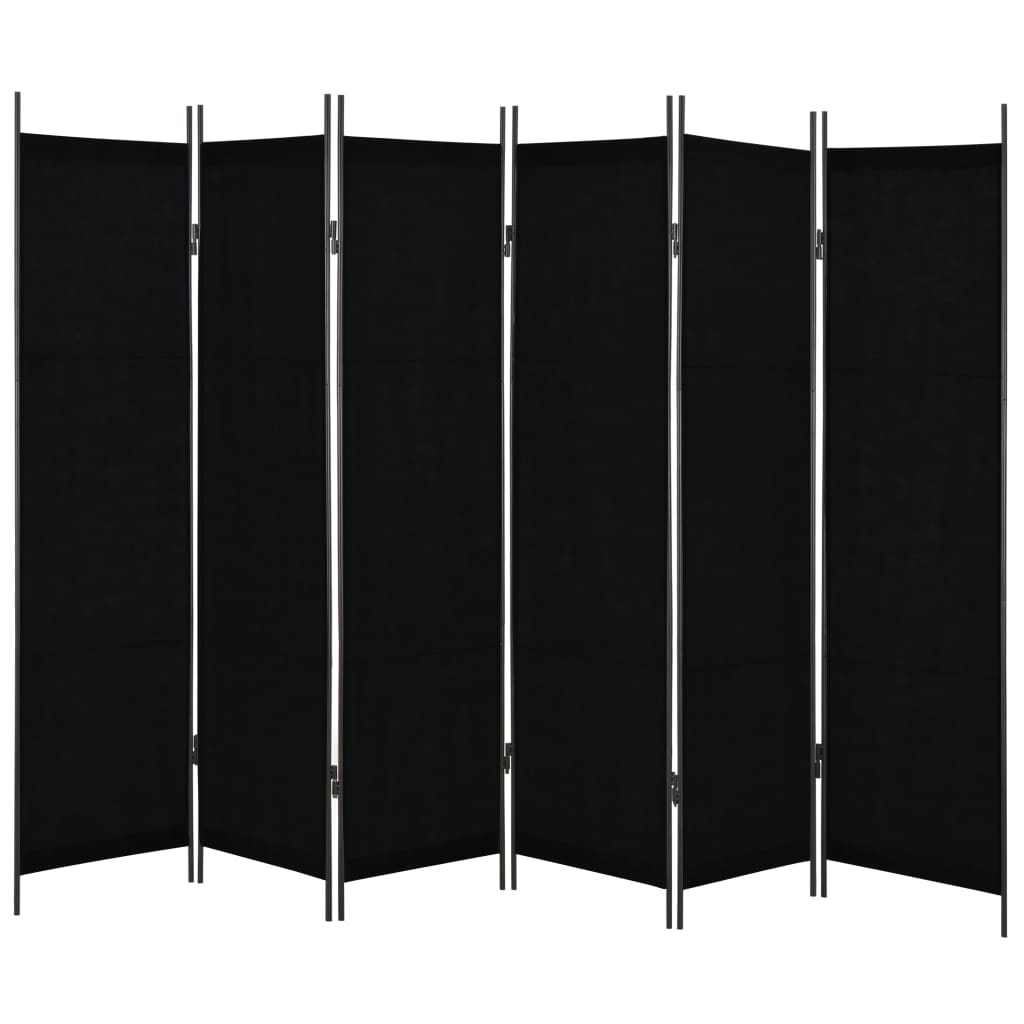 vidaXL 6-panels rumdeler 300 x 180 cm sort