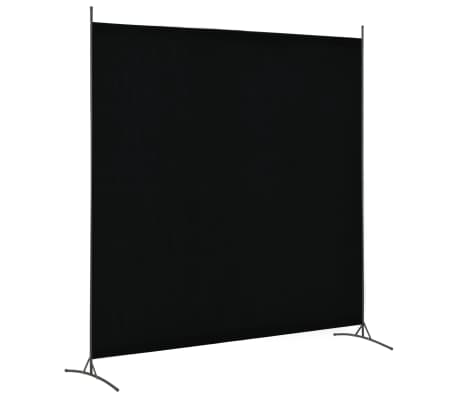 vidaXL Paravento a 1 Pannello Nero 175x180 cm