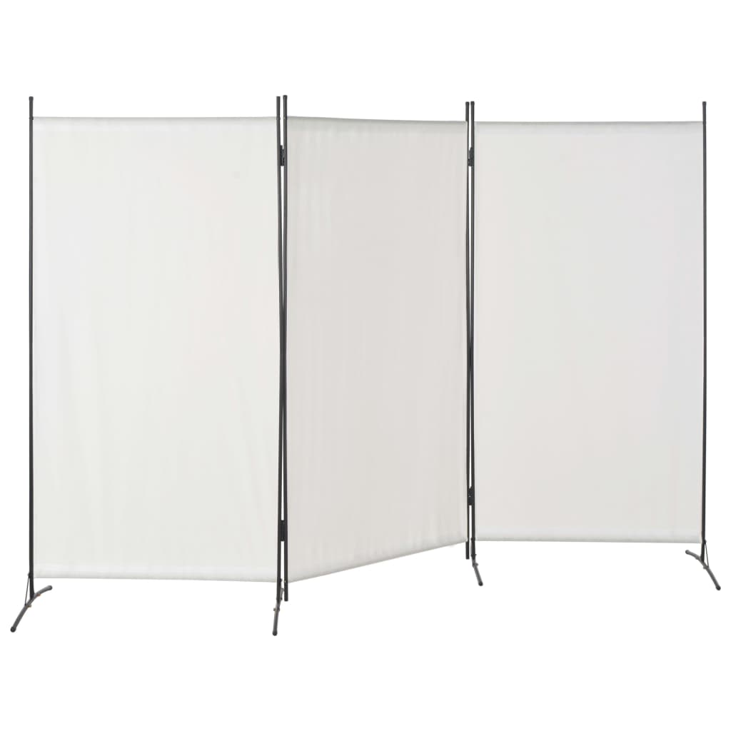 vidaXL Biombo divisor de 3 paneles blanco 260x180 cm