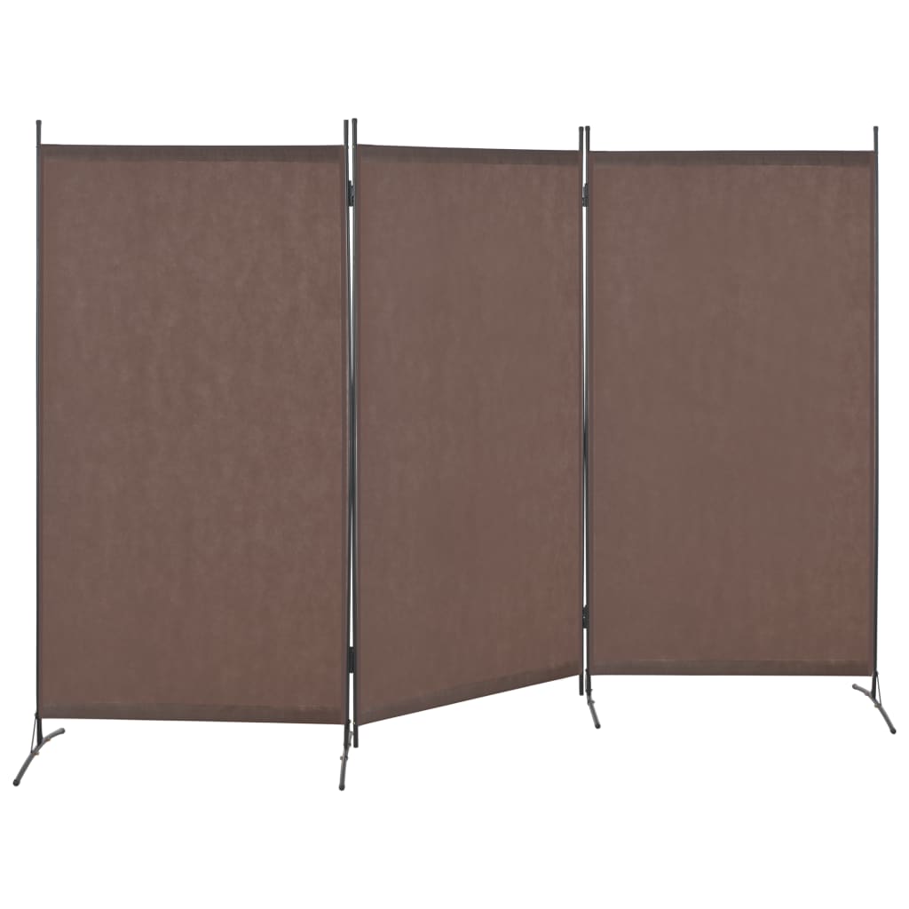 vidaXL Romdeler 3 paneler brun 260x180 cm