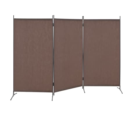 vidaXL Romdeler 3 paneler brun 260x180 cm