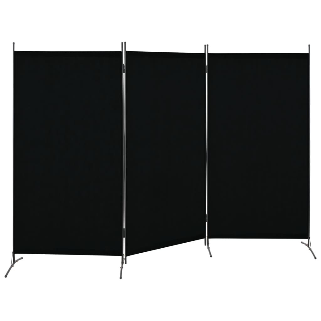 vidaXL 3-panels rumdeler 260 x 180 cm sort