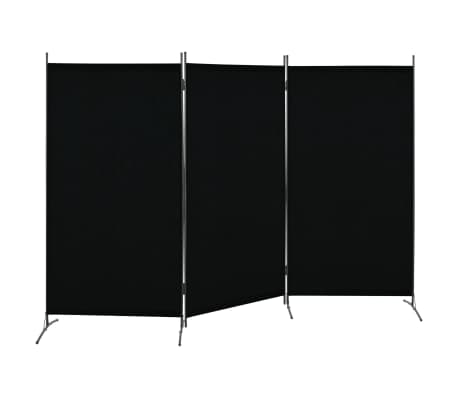 vidaXL 3-panels rumdeler 260 x 180 cm sort