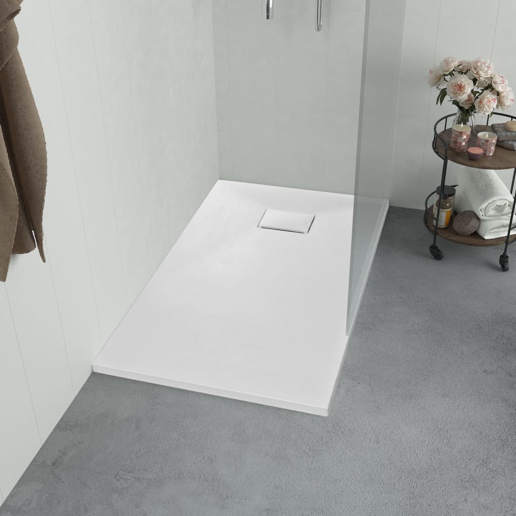 vidaXL Cădiță de duș, alb, 80 x 80 cm, SMC vidaXL